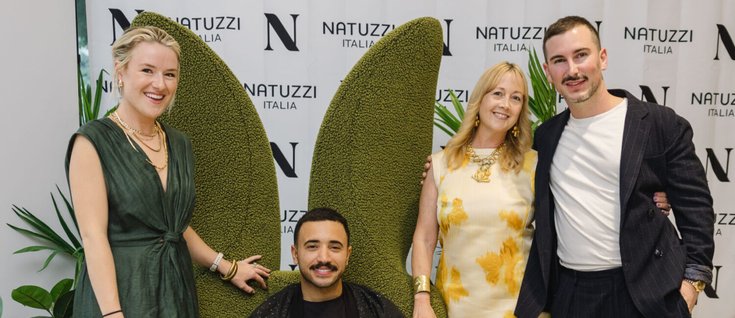 Alexandra Killion, PJ Natuzzi, Courtnay Tartt Elias, Brandon Fontanot make the scene at Natuzzi Italia Houston grand opening. (Photo by Johnny Than)