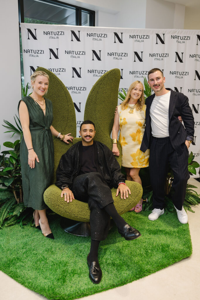 Alexandra Killion, PJ Natuzzi, Courtnay Tartt Elias, Brandon Fontanot make the scene at Natuzzi Italia Houston grand opening. (Photo by Johnny Than)
