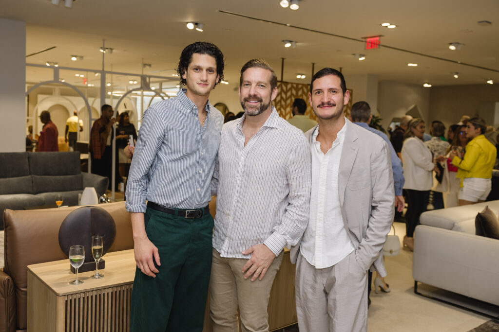 Jonny Martinez, James Hedlesten, Paolo Cammarano at Natuzzi Italia Houston Grand Opening (Photo by Johnny Than)