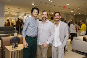 0110-Natuzzi Italia Opening-20240409-JT Jonny Martinez, James Hedlesten, Paolo Cammarano