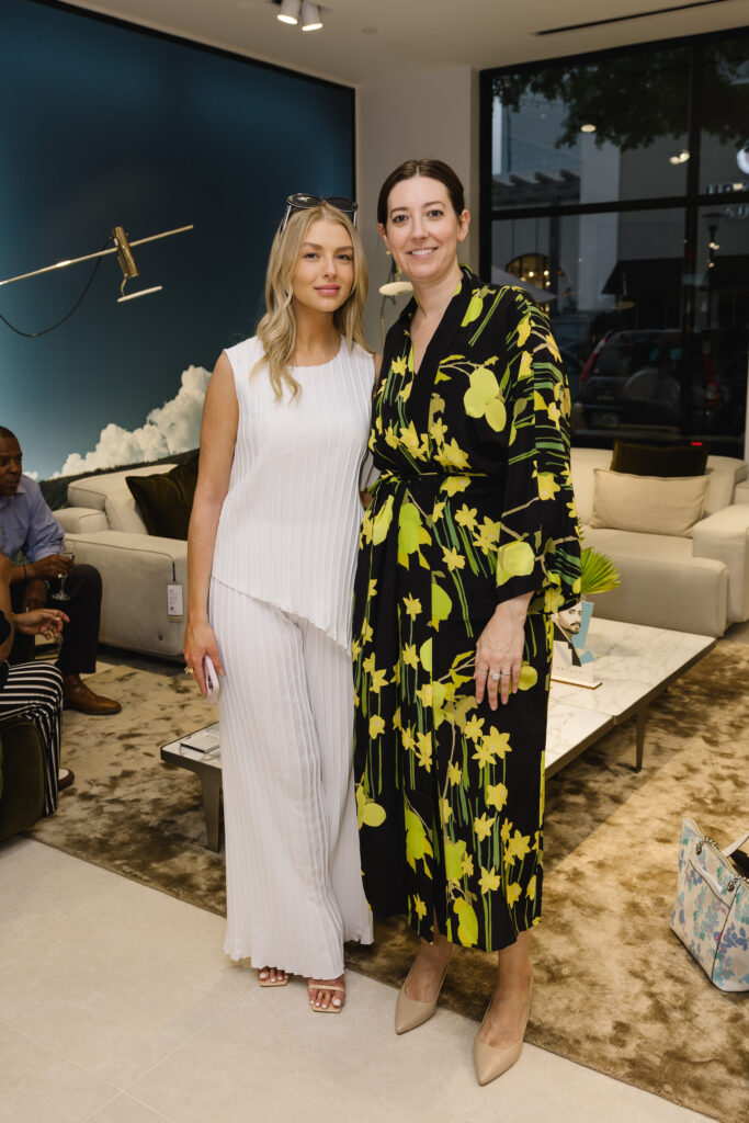 Amanda Mosley, Katie O'Neil at Natuzzi Italia Houston Grand Opening (Photo by Johnny Than)
