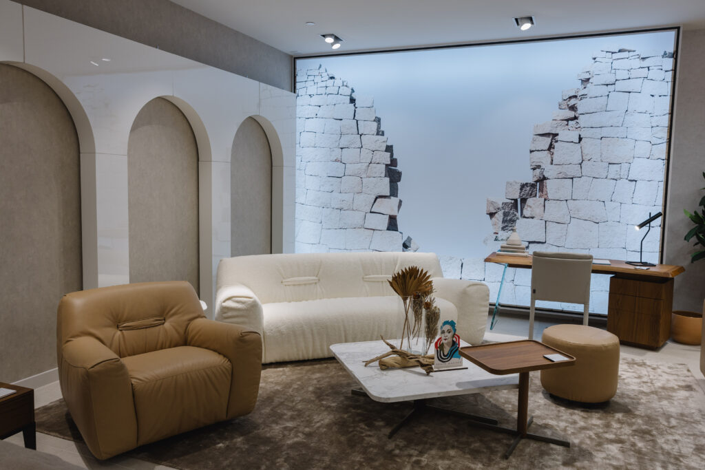 Mediterranean-inspired interiors at Natuzzi Italia Houston  (Photo by Johnny Than)