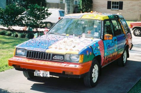 Sarah Gish's first art car, Artmobile (Photo by Sarah Gish)