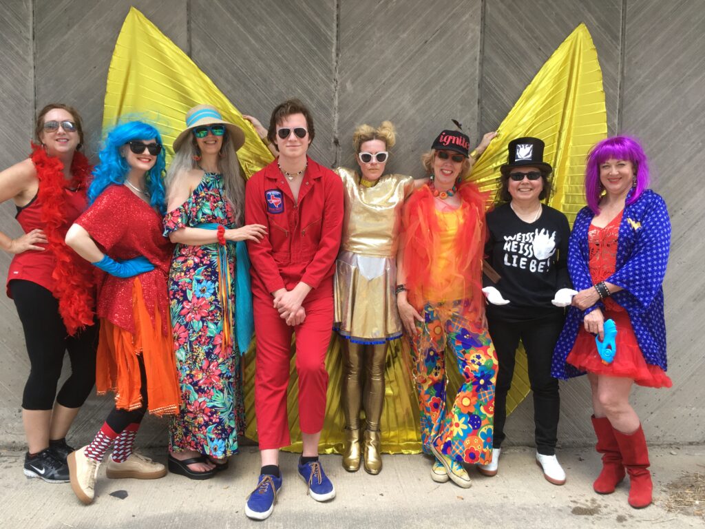 Art car artist Sarah Gish and crew (Photo by Stuart Buchanan)