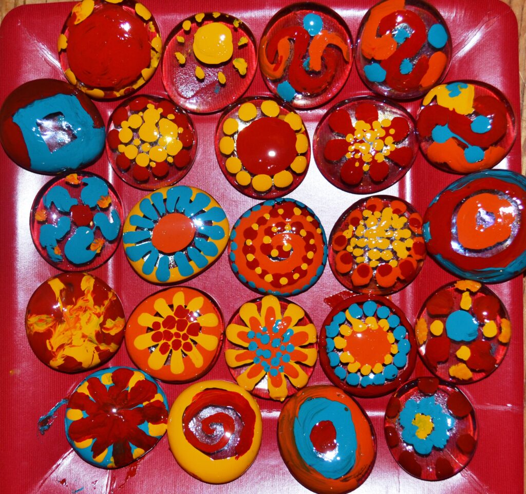 Sarah Gish's third art car, Phoenix Rising, had painted rocks (Photo by Sarah Gish)