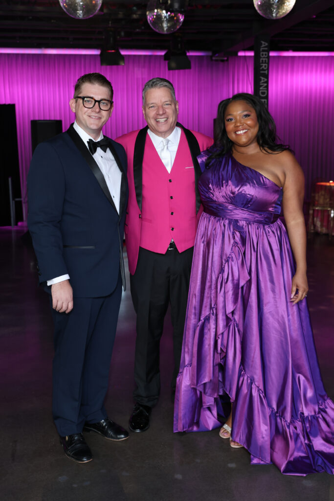 Stages' Associate Artistic Director Mitchell Greco, Artistic Director Kenn McLaughlin, Associate Artistic Director Eboni Bell Darcy at Stages' Gala at The Gordy. (Photo by Priscilla Dickson)