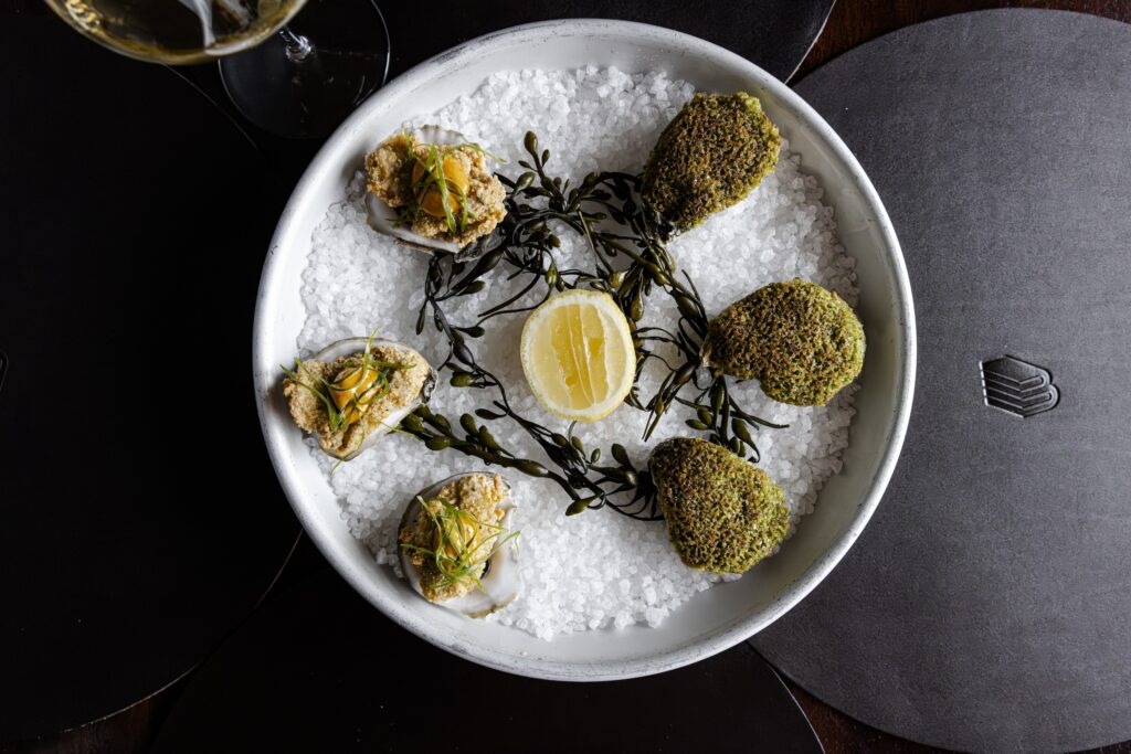 Baked and Fried Oysters at Bar Bludorn