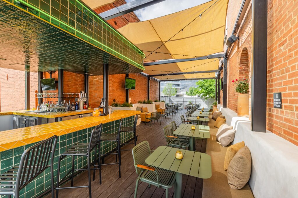 The outdoor patio at Culpepper features a "Muchacho Grande" outdoor bar. (Photo by Kayla Enright)