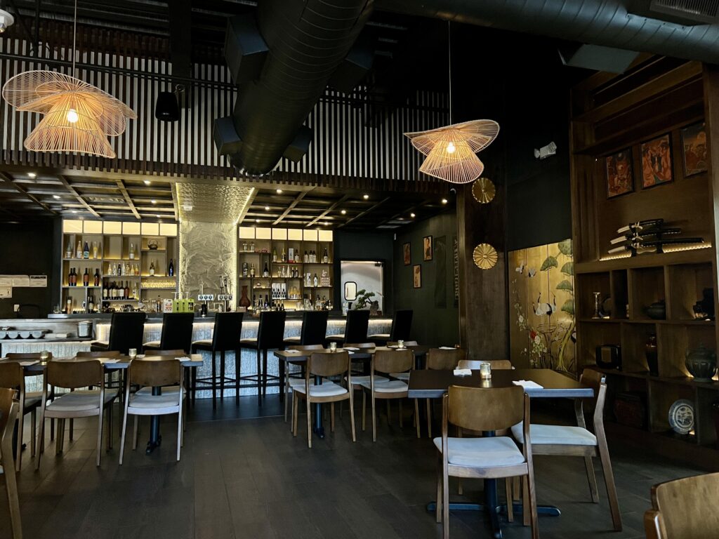 The former Urban Taco space has been transformed into modern Asian restaurant, JingHe. (Photo by Megan Ziots)