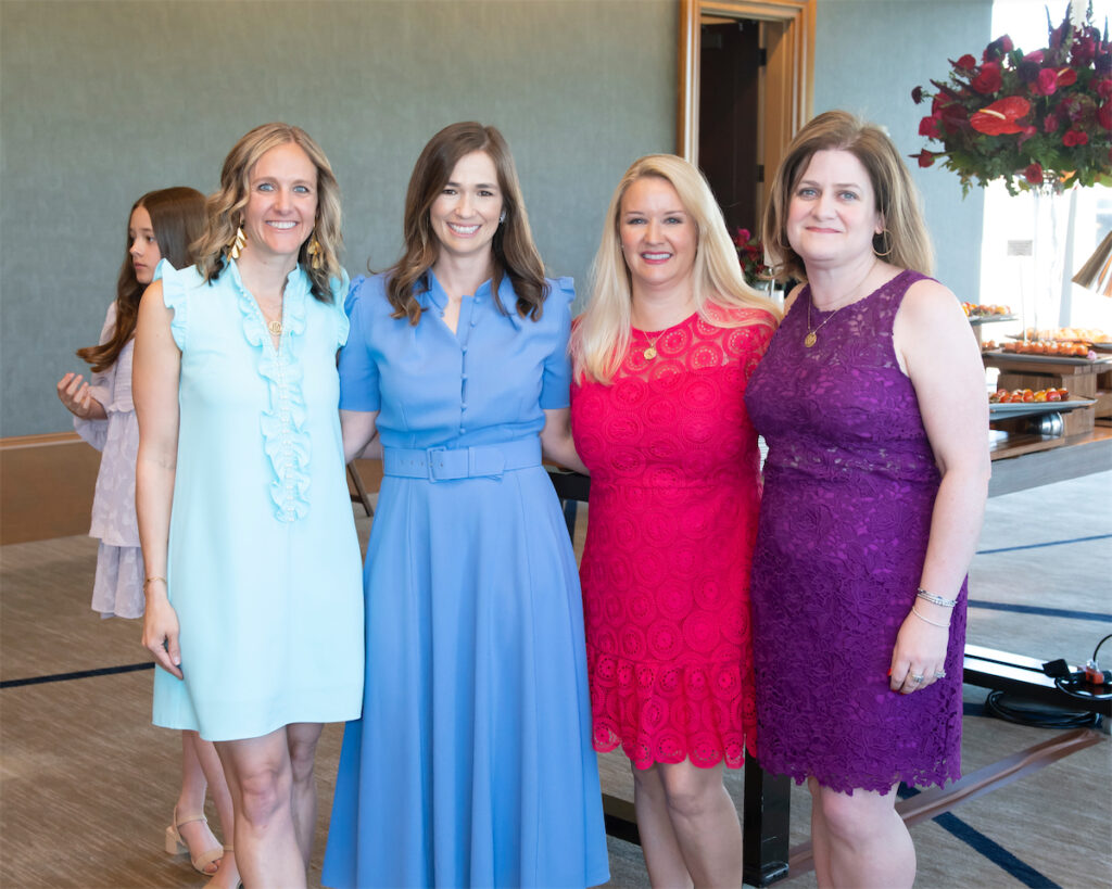 JLD Sustainer Advisor Brooke Bailey, JLD Milestones Luncheon Co-chair Sally Pretorius Hodge, JLD Development VP Heather McNamara, and Elizabeth Dacus (Photo by Tamytha Cameron)