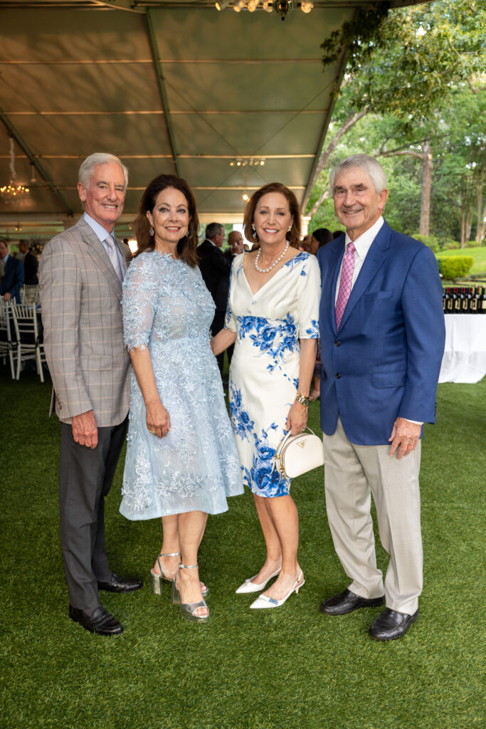 Karol & Paul Barnhart, Polly & Murry Bowden at the Bayou Bend Garden Party (Photo by Jenny Antill)