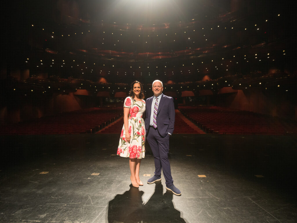 Houston Grand Opera general director Khori Dastoor and HGO artistic and music director Patrick Summers make the scene at the Houston Grand Opera 2024-25 season reveal reception. (Photo by Daniel Ortiz)