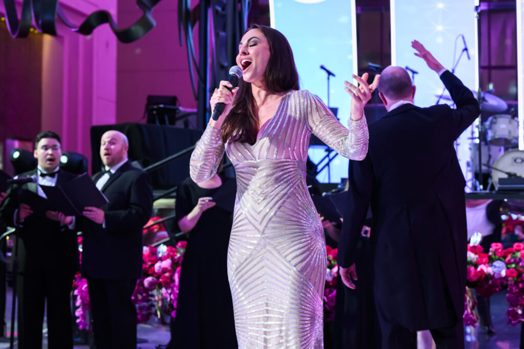 Mezzo-soprano Isabel Leonard performs the 'Habanera' from Bizet's 'Carmen' during the Houston Grand Opera 'Mirror Ball' (Photo by Michelle Watson, Catchlightgroup.com)