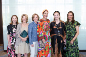 Milestones Luncheon Co-chair Linda Secrest, Dare Gillette, Leslie Conant, Kate Swail, Debby Robinson, and Erica Yanicelli (Photo by Tamytha Cameron)