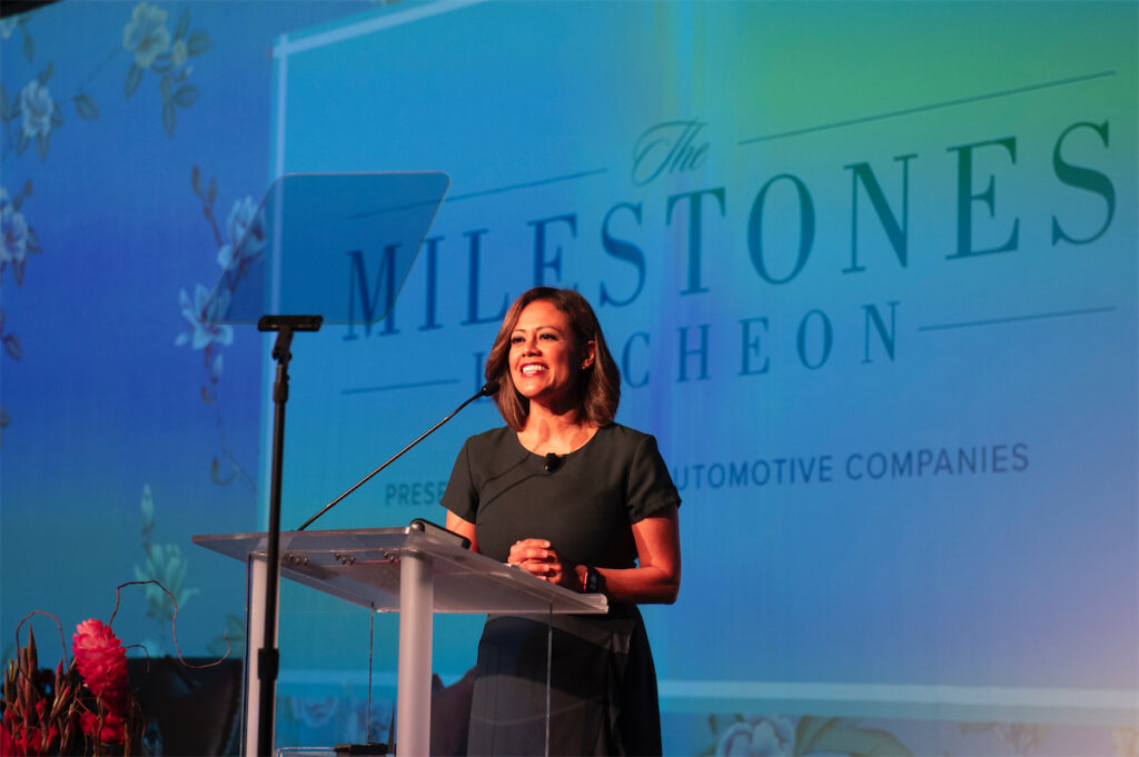 Milestones Luncheon Emcee and WFAA Anchor Cynthia Izaguirre (Photo by Tamytha Cameron)