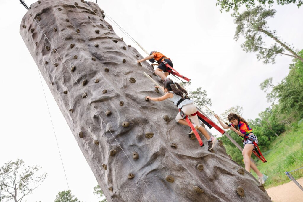 Rock wall climbing was on the activities menu at the Ambassadors for Texas Children’s Hospital Family Fun Day (Photo by Johnny Than)