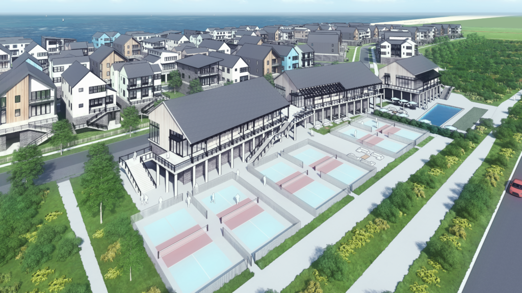 Roseate Beach's amenity center will take up three buildings, include six pickleball courts and cost close to $10 million.