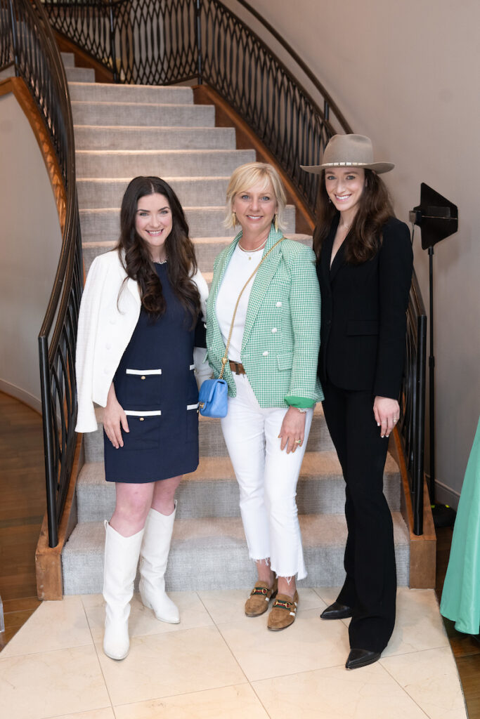 Arden Harkreader White, Deb Merril and Jennifer Graves at the Maison Common personal appearance and luncheon at Elizabeth Anthony. (Photo by Wilson Parish)