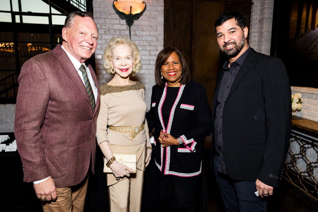 Richard Flowers, Lynn Wyatt, Melanie Lawson and Angel Rios at Inspirit: Rothko Chapel's Evening of Inspiration (Photo by Scott Julian) 