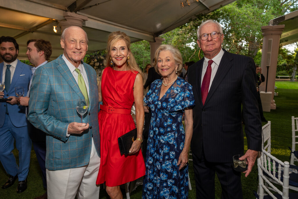 Scotty & Jana Arnoldy, Sheila & Jerry Reese at the Bayou Bend Garden Party (Photo by Jenny Antill)