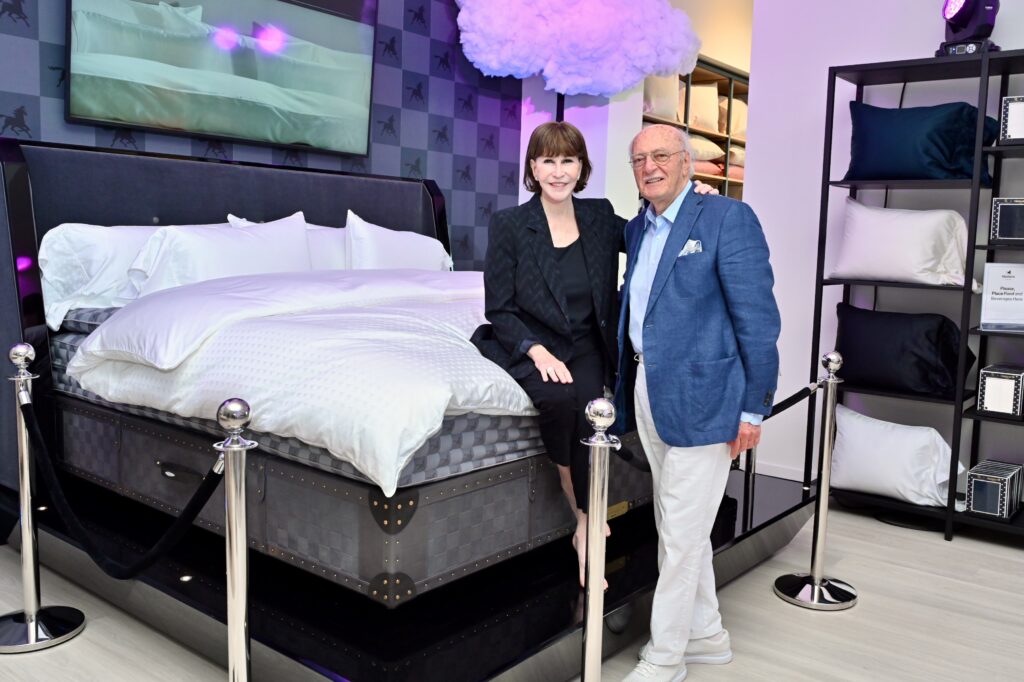 Shelby Hodge & Shafik Rifaat after testing Hästens $1 million Grand Vividus bed. Hayley Free Bordes at the Houston unveiling of Hästens Grand Vividus bed. (Photo by Alex Montoya)