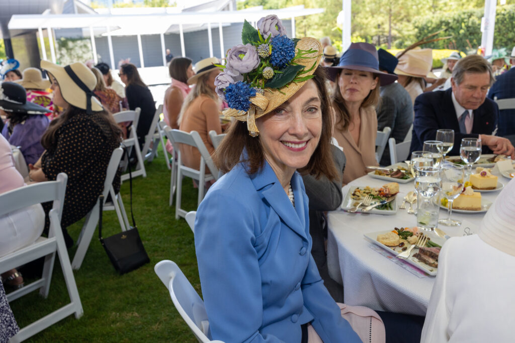 Susie Criner at the Hats in the Park luncheon. (Photo by Jenny Antill)