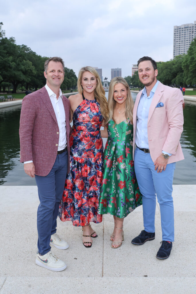 Travis & Kathryn Boeker, Katherine Whaley & Chris Whadley at the Hermann Park Conservancy 'Evening in the Park' (Photo by Priscilla Dickson)