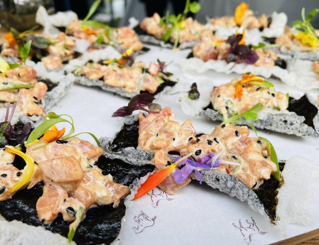 Antonio Votta's tuna tartare atop crispy nori crackers. (Photo by Courtney Dabney)