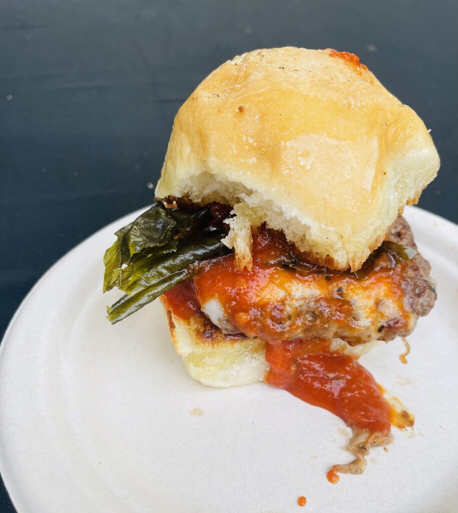 The fan-favorite burger was The Margie's Slider with marinara sauce and fried basil. (Photo by Courtney Dabney)