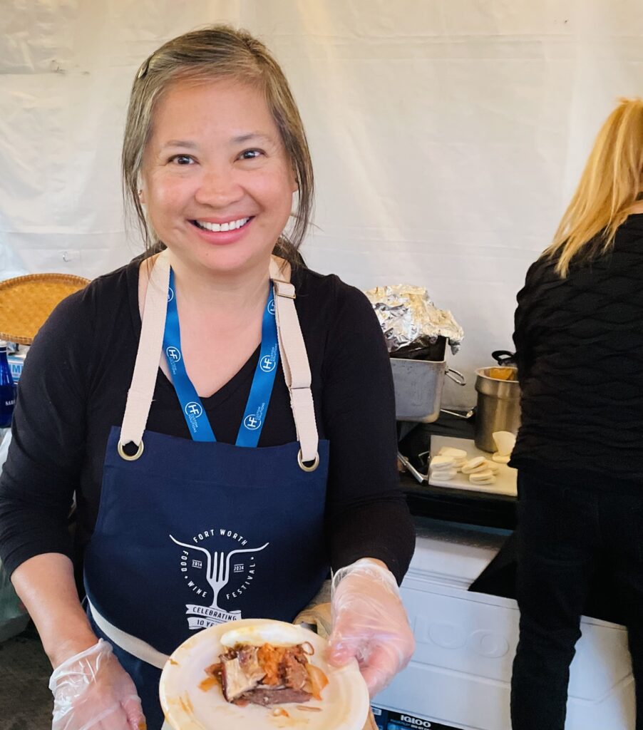 Hao Tran of Hao's Grocery served up a unique Korean bao bun at Tacos and Tequila. (Photo by Courtney Dabney)