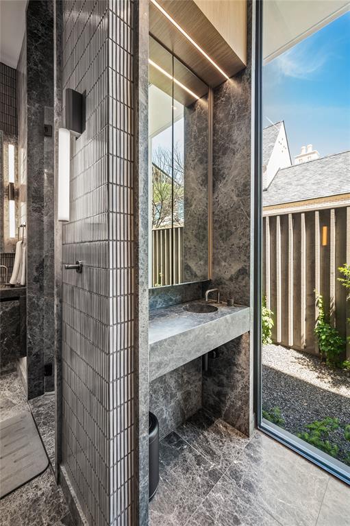 The primary bathroom suite. 