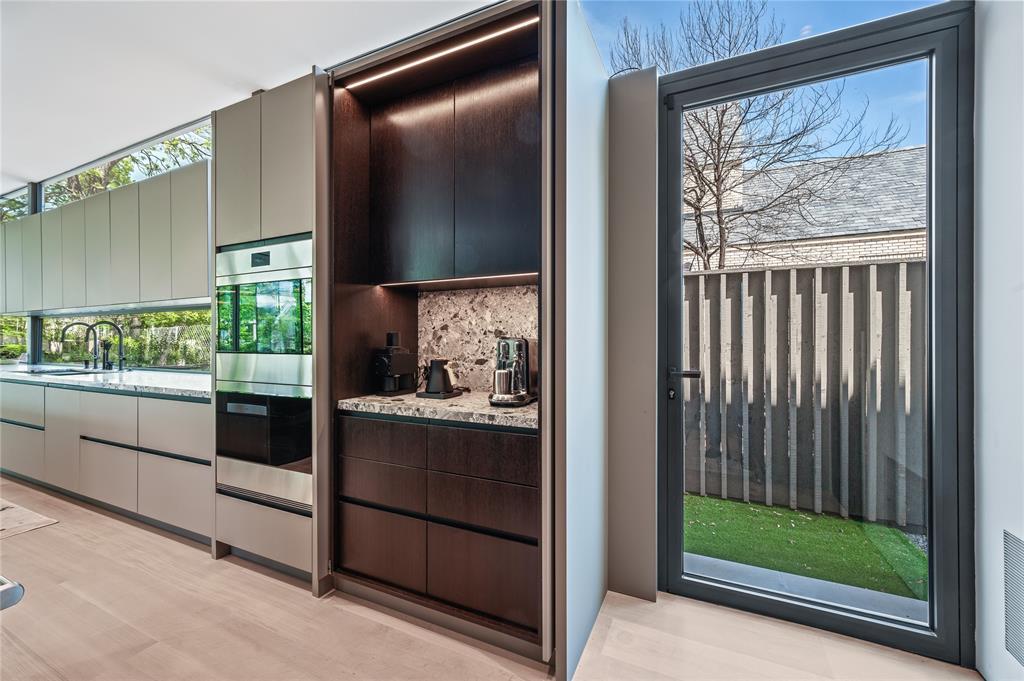 A built in coffee station. 