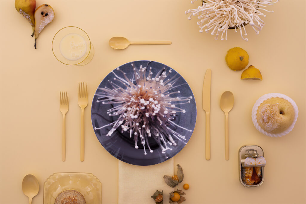 Beyond the World Enoki plate by Shayna Fontana x Prospect NYC. 