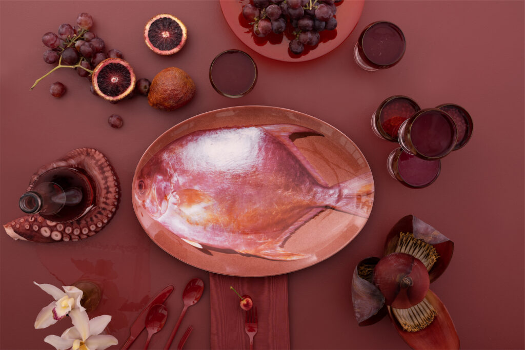 Beyond the World Pink Fish Platter by Shayna Fontana x Prospect NYC. 