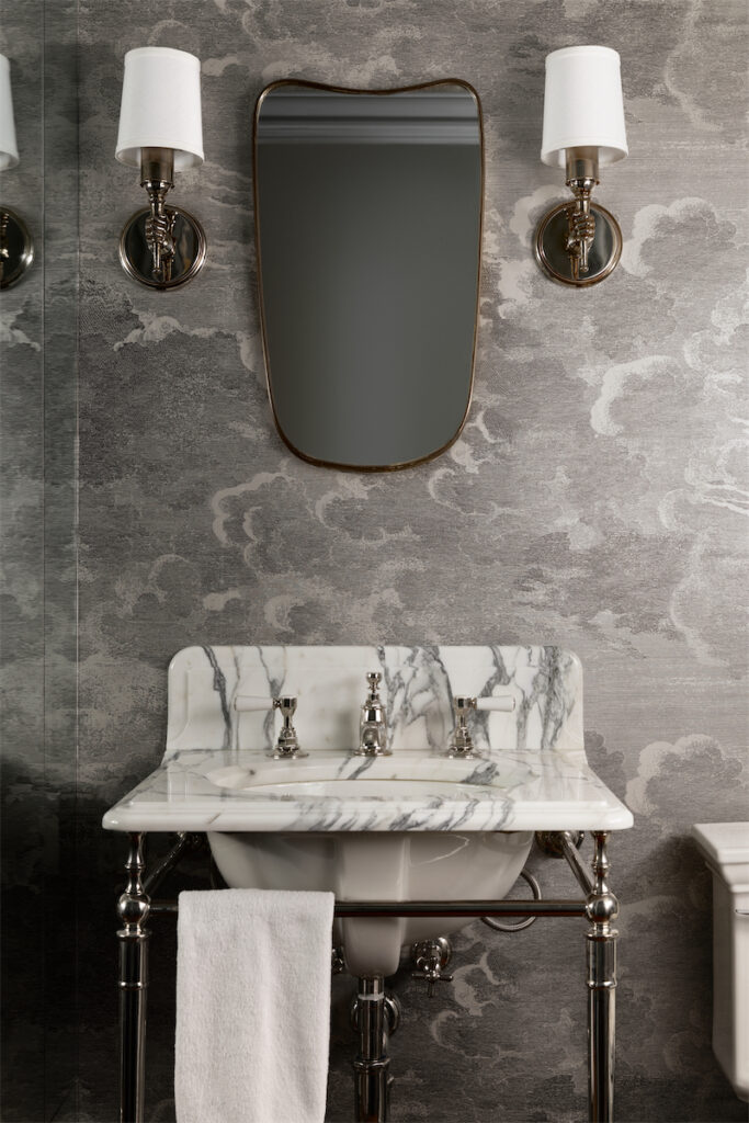 A pretty powder room in the Fort Worth home. (Photo by Trevor Parker)