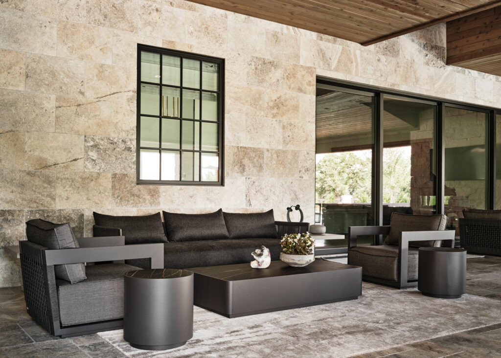 When creating outdoor spaces, the arrangement of mixed materials can give a contemporary look. (Photography by Stephen Karlisch)