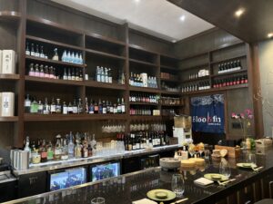 Bloofin has a well-stocked bar with many Japanese whiskies available, along with other wines and liquors. (Photo by Laura Landsbaum)