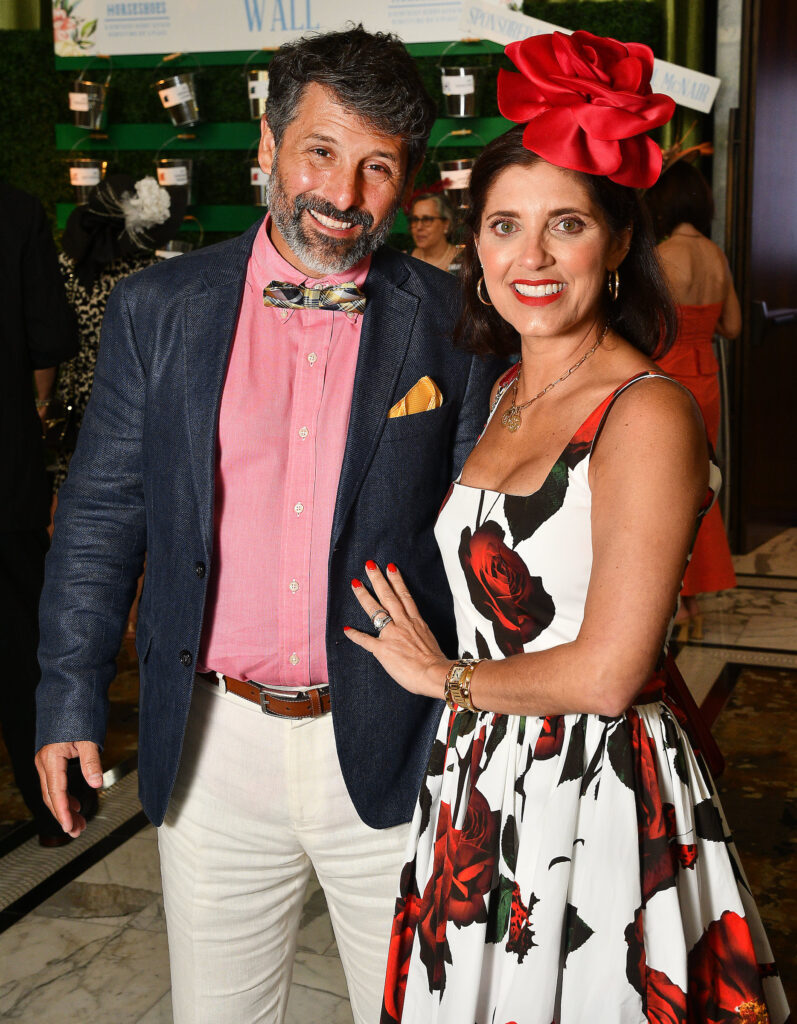 Stacey & Al Lindseth at Hats, Hearts & Horseshoes, A Kentucky Derby Affair benefitting Bos Place at The Post Oak Hotel.(Dave Rossman photo)