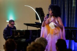 Jason Moran and Alicia Hall Moran perform at DACAMERA's Music Salons and Jazz Supper Club evening (Photo by Katy Anderson)