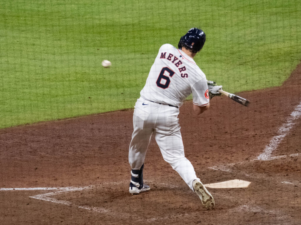 Jake Meyers has changed his approach at the plate for the Houston Astros. (Photo by F. Carter Smith)