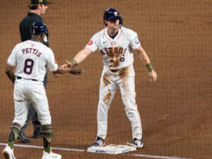 Jake Meyers Houston Astros beat the Milwaukee Brewers two games to one. Kyle Tucker remained hot homering twice Sunday, at Minute Maid Park