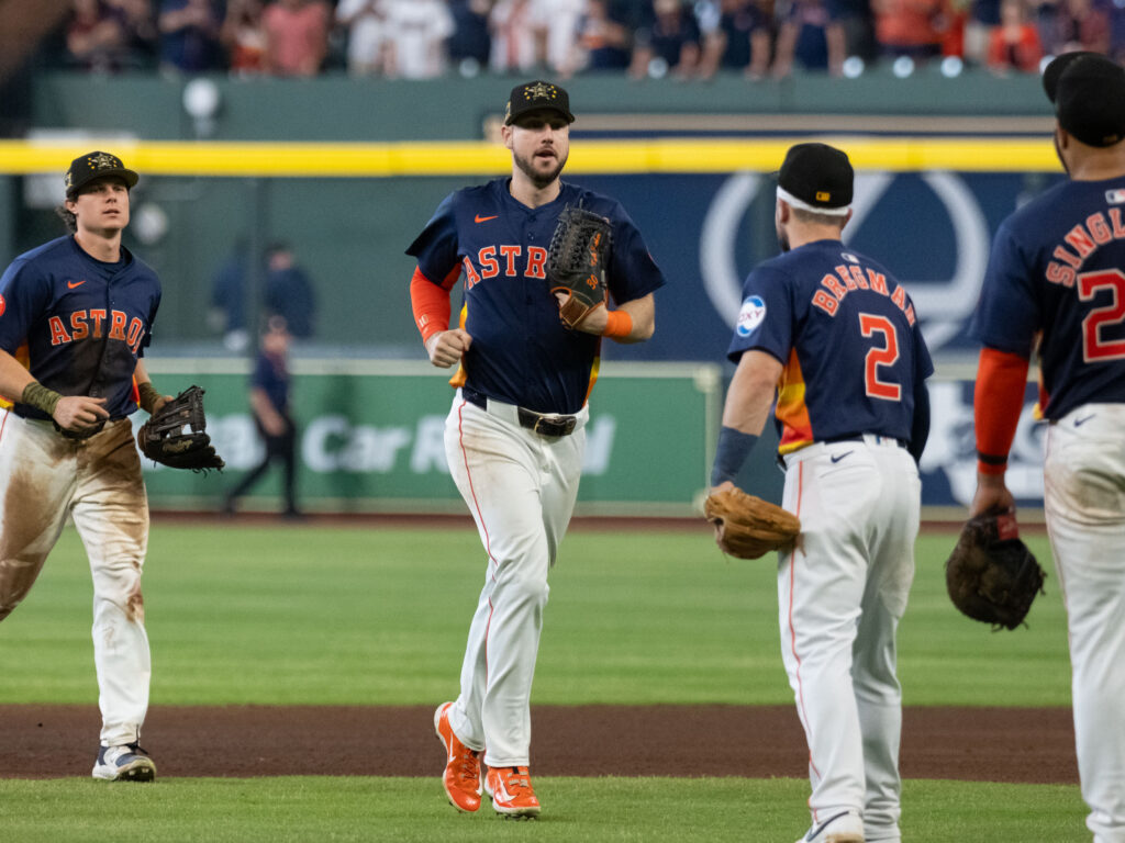 Kyle Tucker is almost single handedly keeping the Astros in range at times. (Photo by F. Carter Smith)
