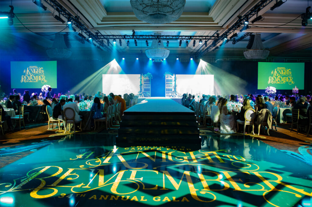 The ballroom at the 2024 Children's Cancer Fund Gala, "A Knight to Remember"  (Photo by Tamytha Cameron)