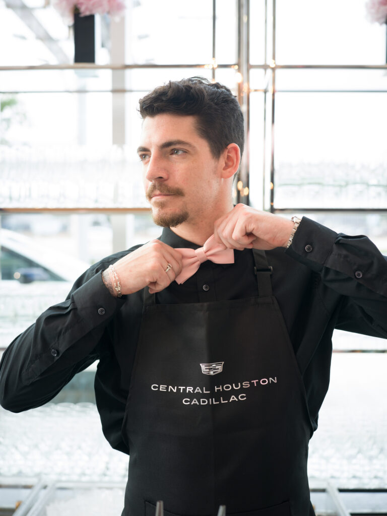 A fashionista bar tender at the grand opening of Central Houston Cadillac's new location near NRG Park (Photo by Daniel Ortiz)