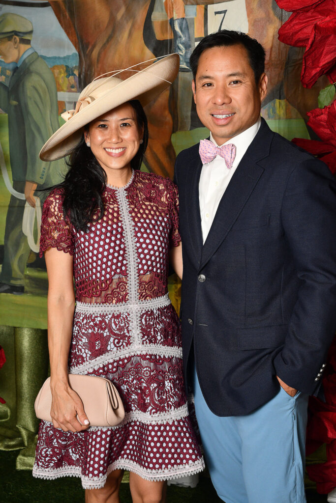 Cecile Cao, Robert Le at Hats, Hearts & Horseshoes, A Kentucky Derby Affair benefitting Bos Place at The Post Oak Hotel. (Dave Rossman photo)