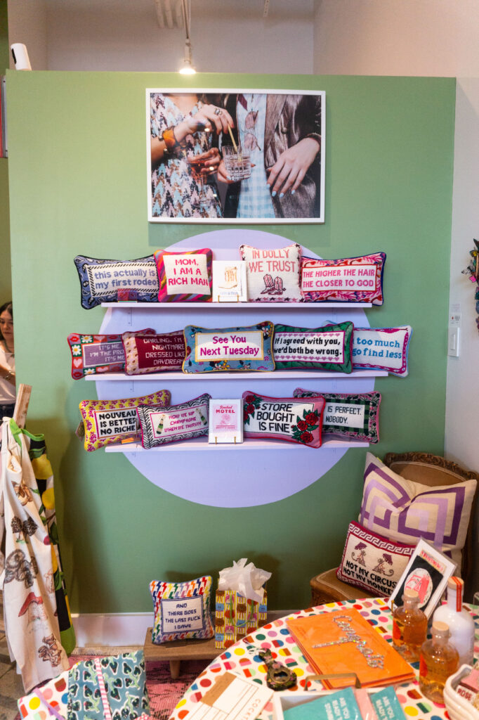 Furbish pillows at The Pop-Up Co-Op (Photo by Sofia Westerman) 