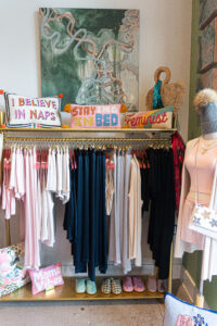 PJ Harlow silk pajamas at The Pop-Up Co-Op (Photo by Sofia Westerman)