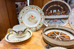 Cara Carbajal’s upcycled China at The Pop-Up Co-Op (Photo by Sofia Westerman)