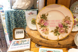 Cara Carbajal’s upcycled China at The Pop-Up Co-Op (Photo by Sofia Westerman)