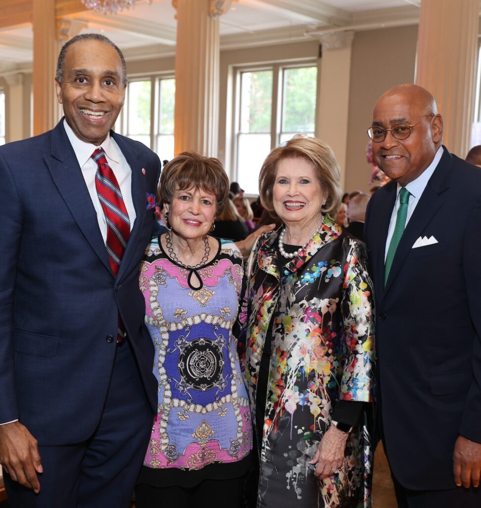 Dean Leonard Baynes, Regina Rogers, Virginia Blanton, Harris County Commissioner Rodney Ellis at the Holdsworth 'Champions of Hope' dinner (Photo by Priscilla Dickson)